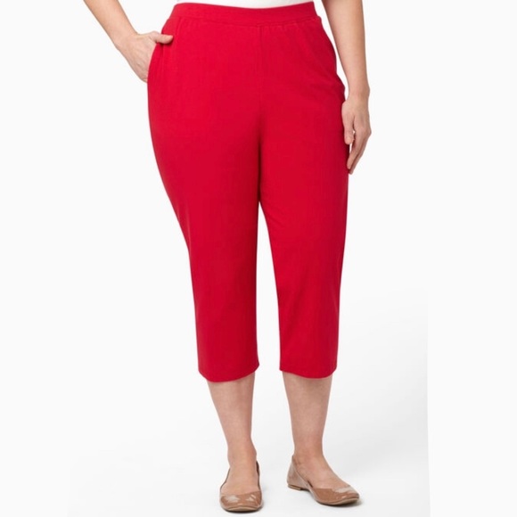 NEW Catherines Suprema Collection Red Capris Plus Size 6X - Picture 8 of 8